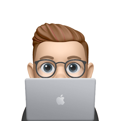 Memoji of me sitting at a computer
